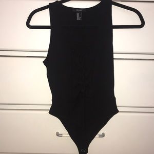 Front lace up body suit